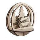 Adornos de madera 3D para bolas de metacrilato de 10cm "coche" 62883505 RAYHER CENTROARTESANO