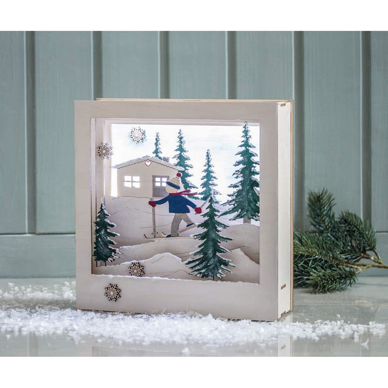 Kit de bricolaje de marco con motivo 3d, esquiador 24x24x6,3cm 14 piezas 62888505 RAYHER CENTROARTESANO
