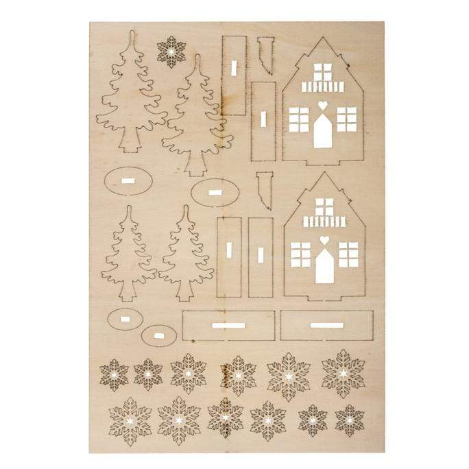 Piezas de madera para casas de navidad RAYHER CENTROARTESANO