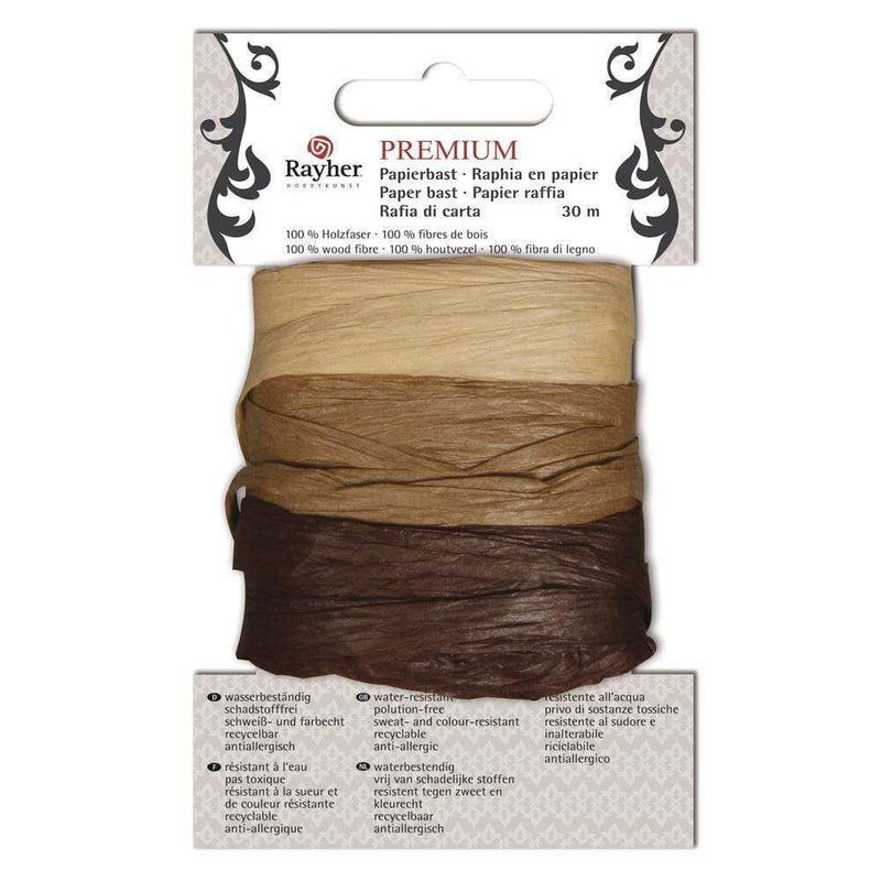 Rayher premiun papel rafia 3 col.marron 52018000 RAYHER CENTROARTESANO