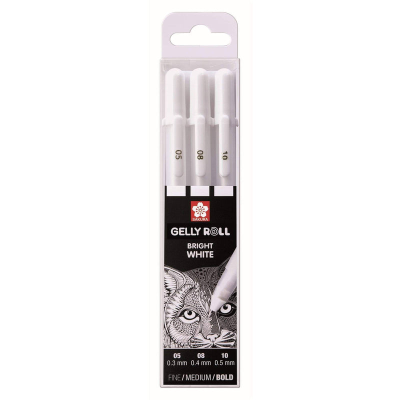 Sakura Gelly roll 3 boligrafos de gel fino medio grueso POXPGBWH3C