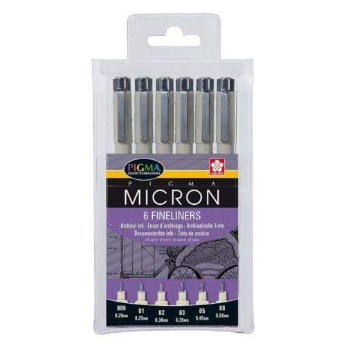 Sakura Pigma Micron noir 6 feutres fins POXSDK6