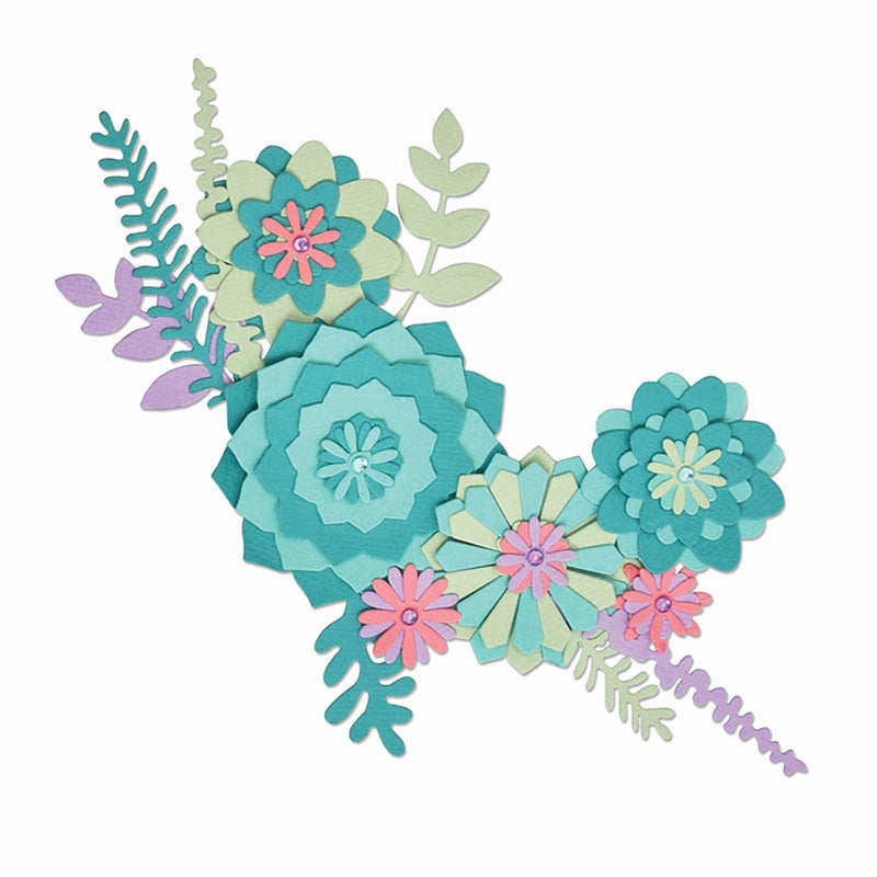 Sizzix Thinlits Lisa Jones 15 troqueles 663366 Guirnalda de suculentas SIZZIX CENTROARTESANO