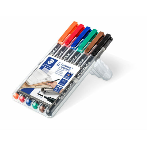 Rotuladores staedtler lumocolor 6 colores 1.0-2.5mm permanente STAEDTLER CENTROARTESANO