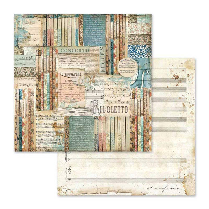 Stamperia block paper 10 hojas SBBL48 music STAMPERIA CENTROARTESANO