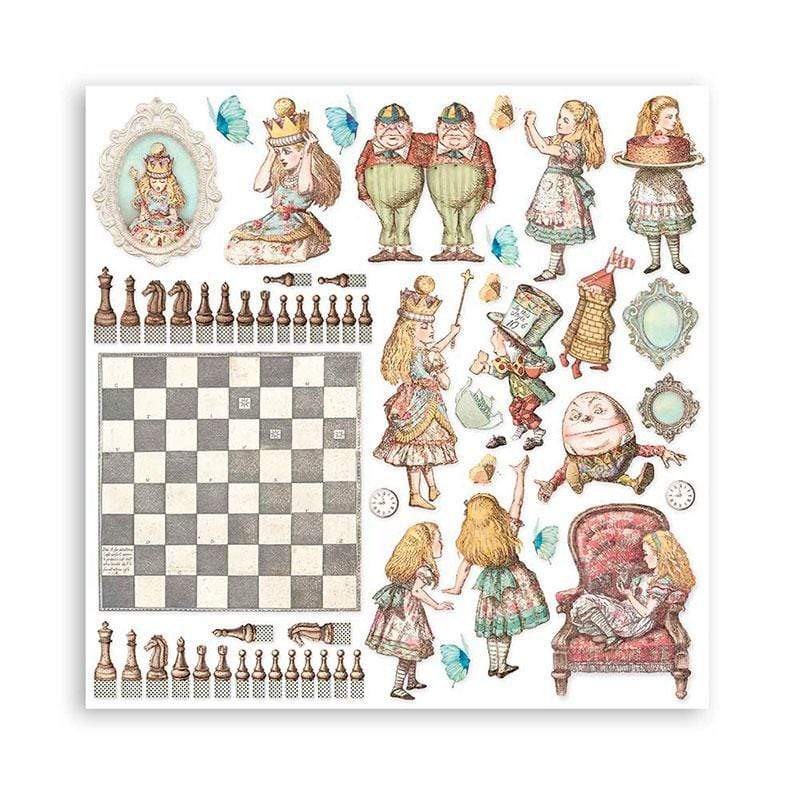 Stamperia block paper 10 hojas SBBL93 Alice Through the looking glass STAMPERIA CENTROARTESANO
