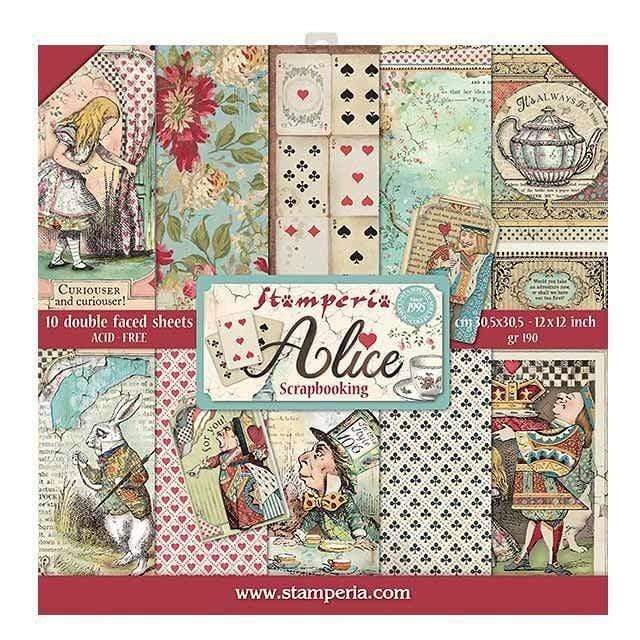 Stamperia block paper 10 hojas SBBL93 Alice Through the looking glass STAMPERIA CENTROARTESANO