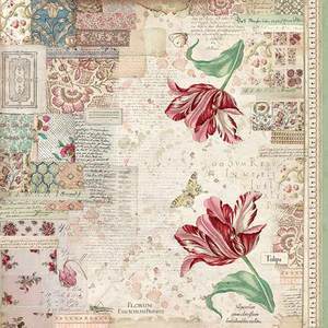 Stamperia papel arroz 50x50 14g DFT340 botanic tulip STAMPERIA CENTROARTESANO