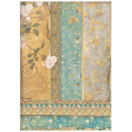 Stamperia papel arroz A4 DFSA4638 Klimt Adornos de oro STAMPERIA CENTROARTESANO