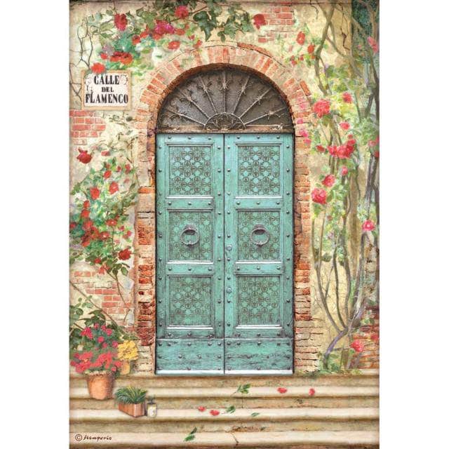 Stamperia papel arroz A4 DFSA4719 Desire calle de Flamenco STAMPERIA CENTROARTESANO