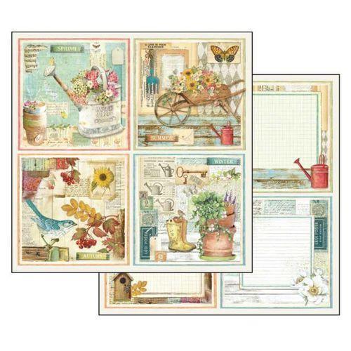 Stamperia papel scrap SBB557 garden cards STAMPERIA CENTROARTESANO