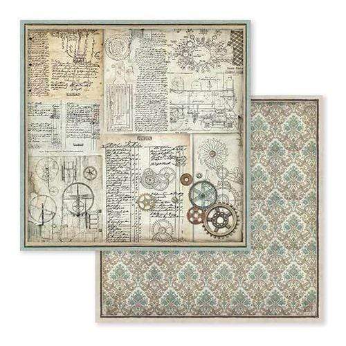 Stamperia papel scrap SBB598 voyages fantastiques gears STAMPERIA CENTROARTESANO