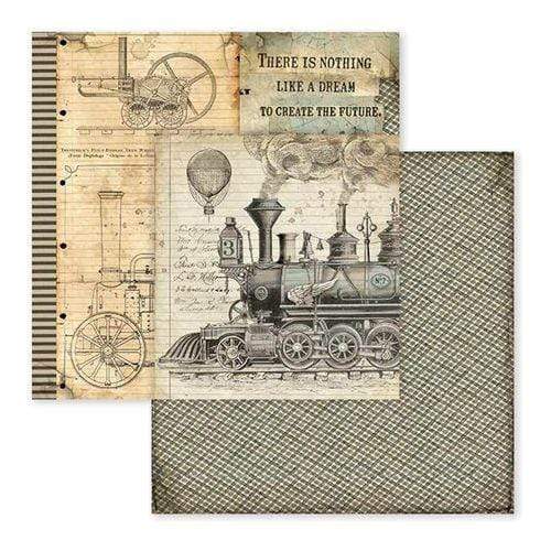 Stamperia papel scrap SBB600 voyages fantastiques stream train STAMPERIA CENTROARTESANO