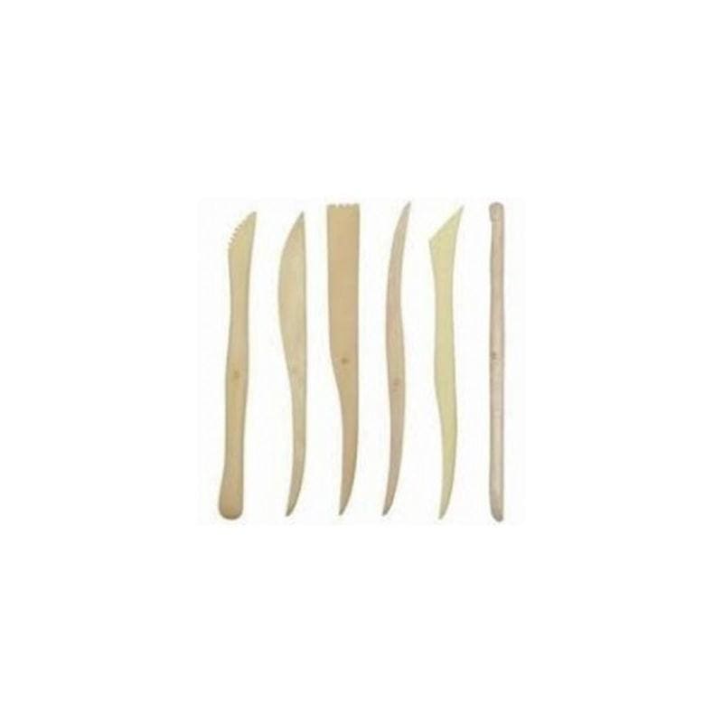 Juego 6 Palillos de madera para modelar