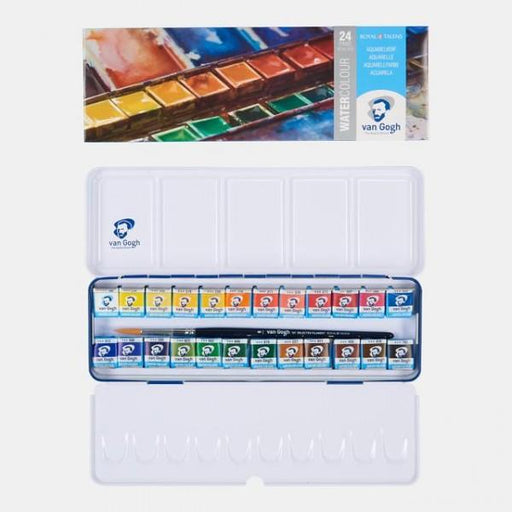ESTUCHE ACUARELA VAN GOGH 24 1/2godet Caja metalica VAN GOGH Oferta CENTROARTESANO